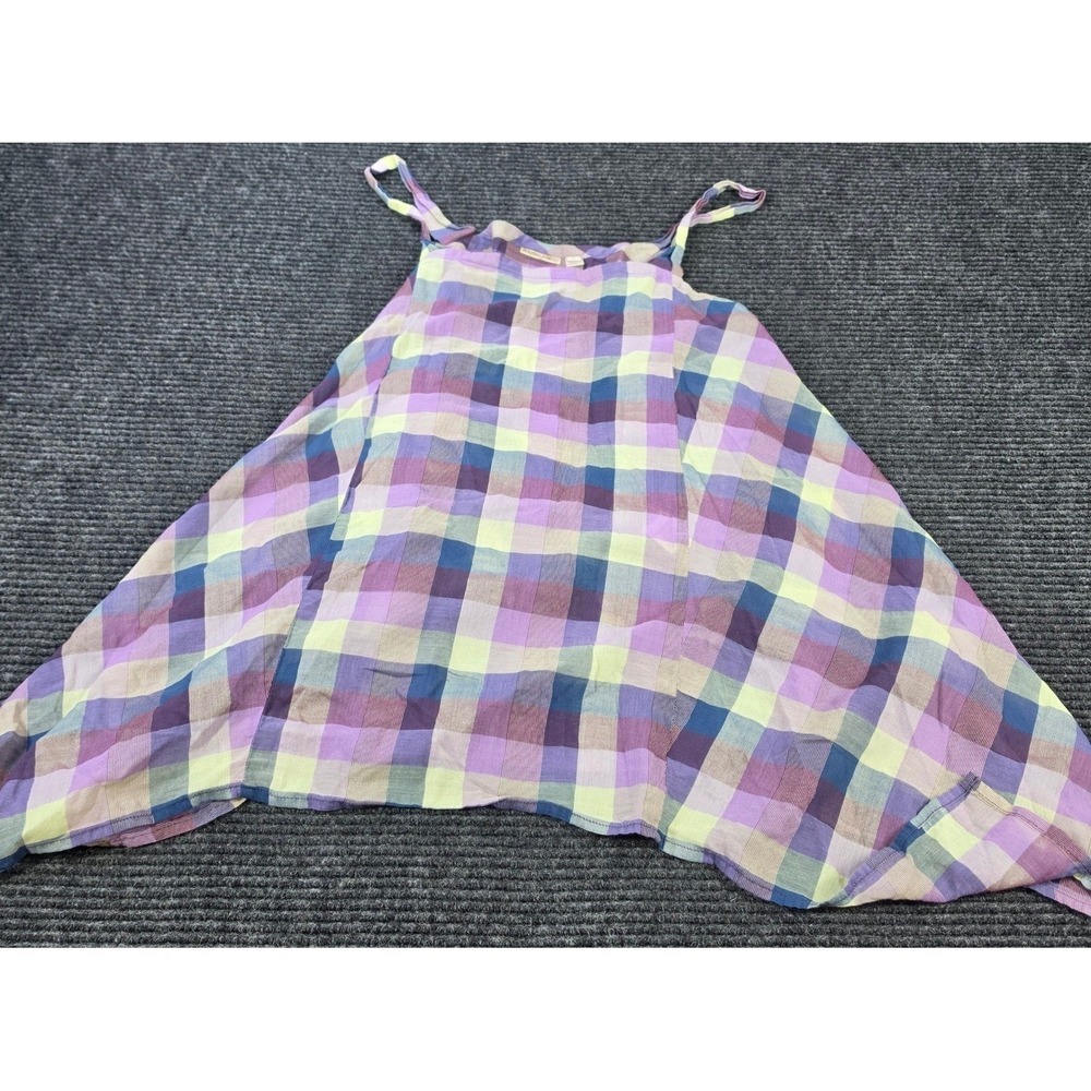 Holding Horses Tank Top Womens Medium Purple Plaid Handkerchief Hem Camisole
